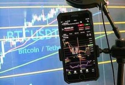 Mobile. Bitcoins. Chart